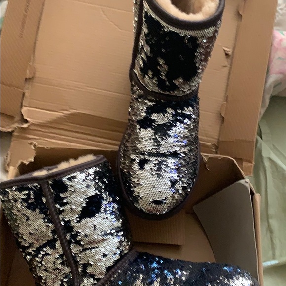 Ugg sparkle boot blue silver size 6 - Picture 12 of 14